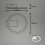 Abbildung der Brilo LED-Deckenleuchte Nici in Silber mit Maßangaben.