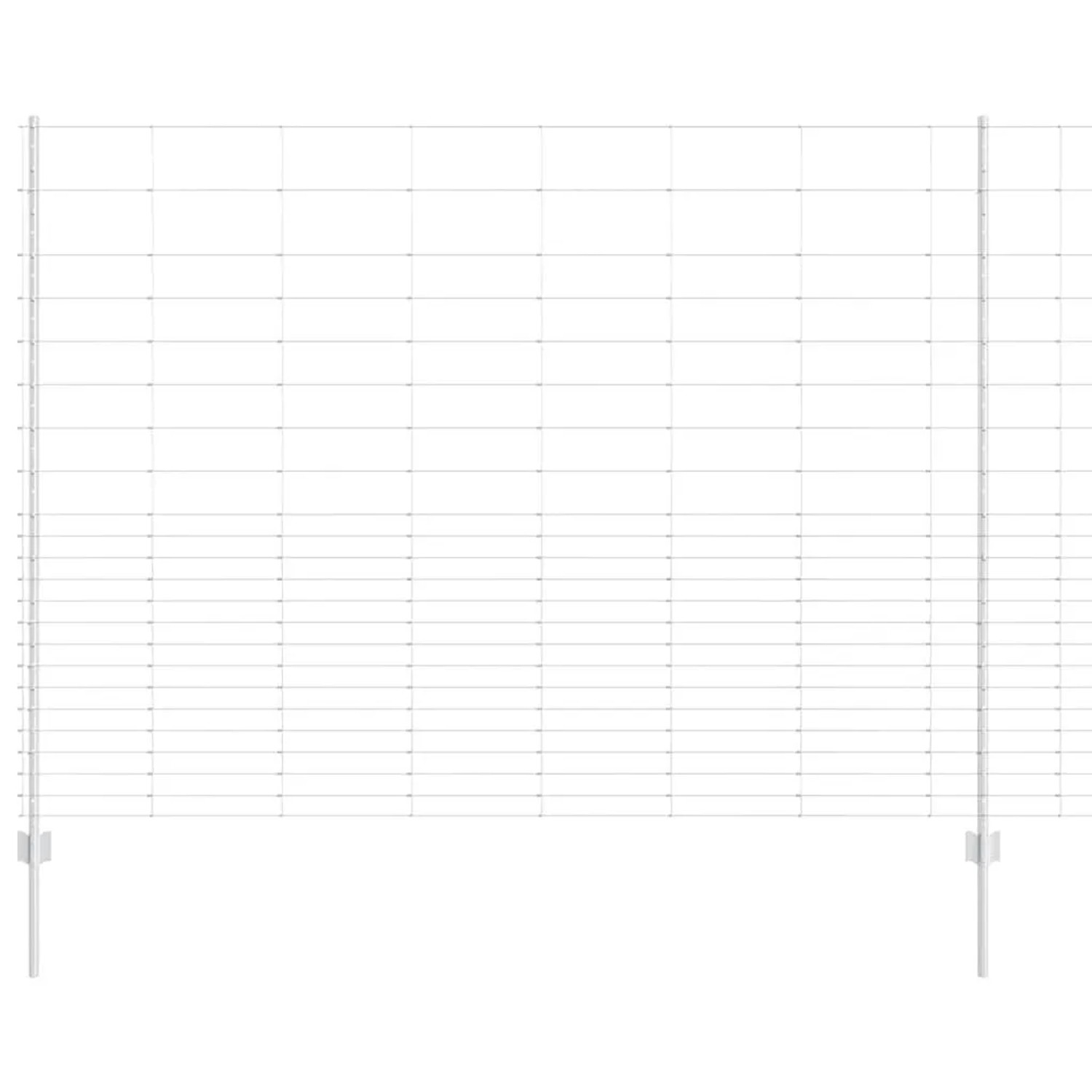 vidaXL Zaun mit Pfosten Silber 1,6 x 25 m Stahl 3337141 günstig online kaufen