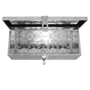 Offener, abschließbarer Alu Werkzeugkasten (57x22x19cm) von ECD Germany. Ideal für Autozubehör.