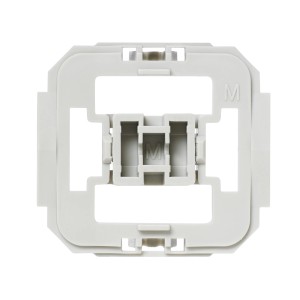 Homematic IP Adapter für Merten Schalterserien, hellgrau, quadratisch, zur Nachrüstung in Hausautomation.
