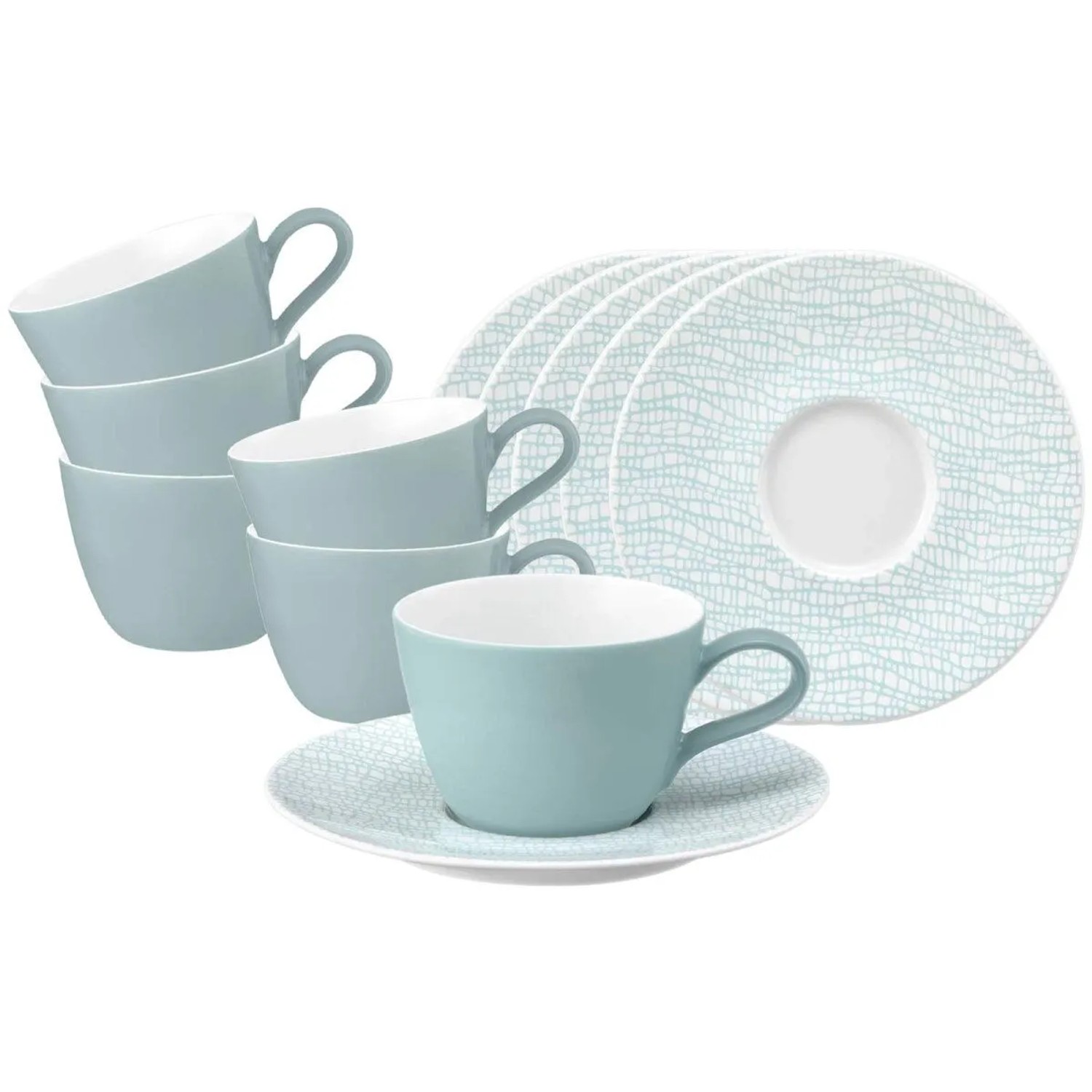 Seltmann Weiden Life Fashion Kaffeetasse mit Untertasse 6er Set Green Chic