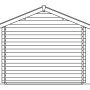 Skizze: Skan Holz Gartenhaus Lugano 1 DS, 420x300 cm, Naturholz, Satteldach.