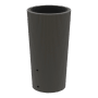 Anthrazitfarbene Regentonne Wave 2in1, 200 l, mit gerillter Oberfläche und zwei Öffnungen.