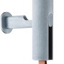 Graue Just Light Wandleuchte Turn me Beton mit brauner Schlaufe und E27 Fassung.
