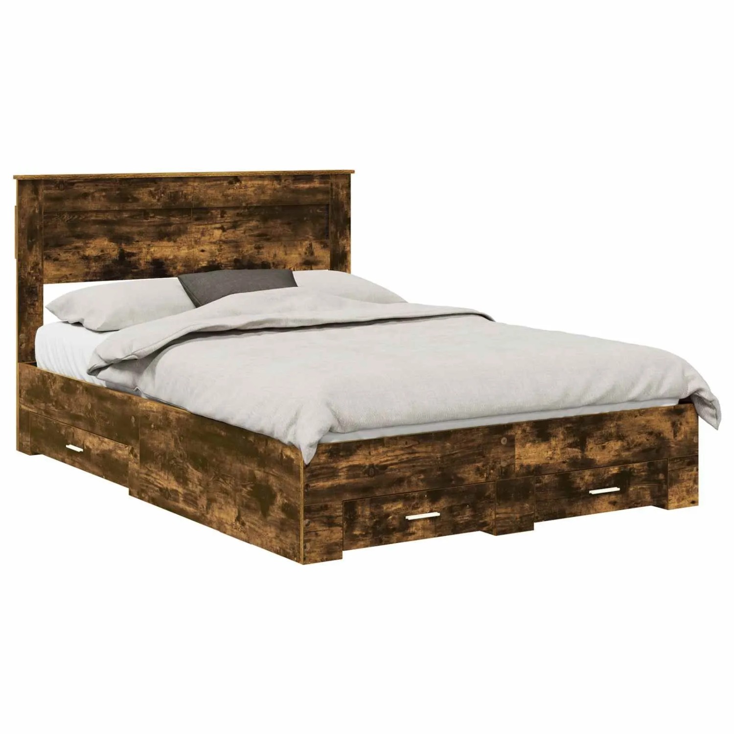 vidaXL Bettrahmen Räuchereiche 150 x 200 cm Holzwerkstoff 3409977