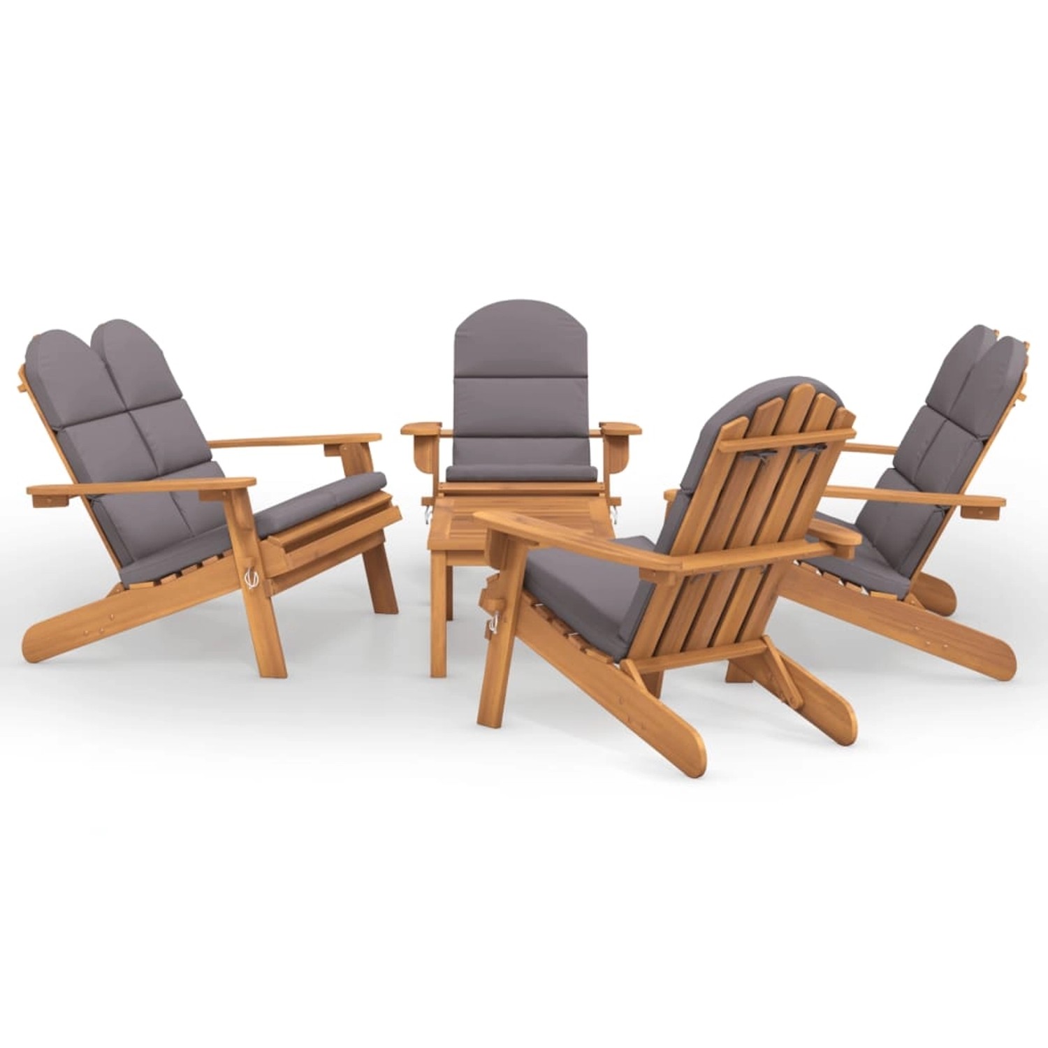 vidaXL 5-tlg Garten-Lounge-Set Adirondack Massivholz Akazie günstig online kaufen