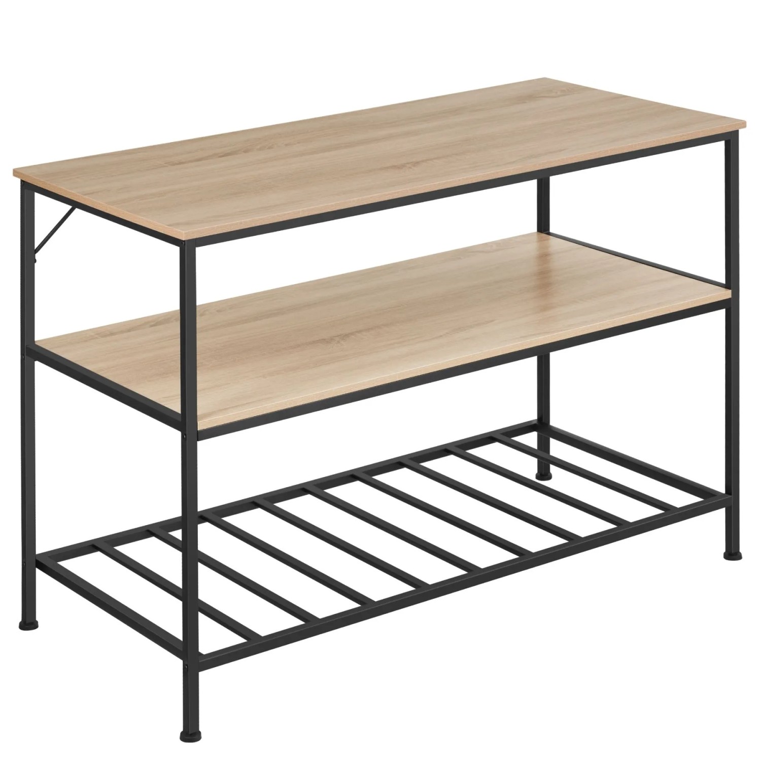 Tectake Küchenregal Akeley Industrial Style Holz und Stahl  120 x 60 x 90 50 cm Industrial Holz Hell  Eiche Sonoma