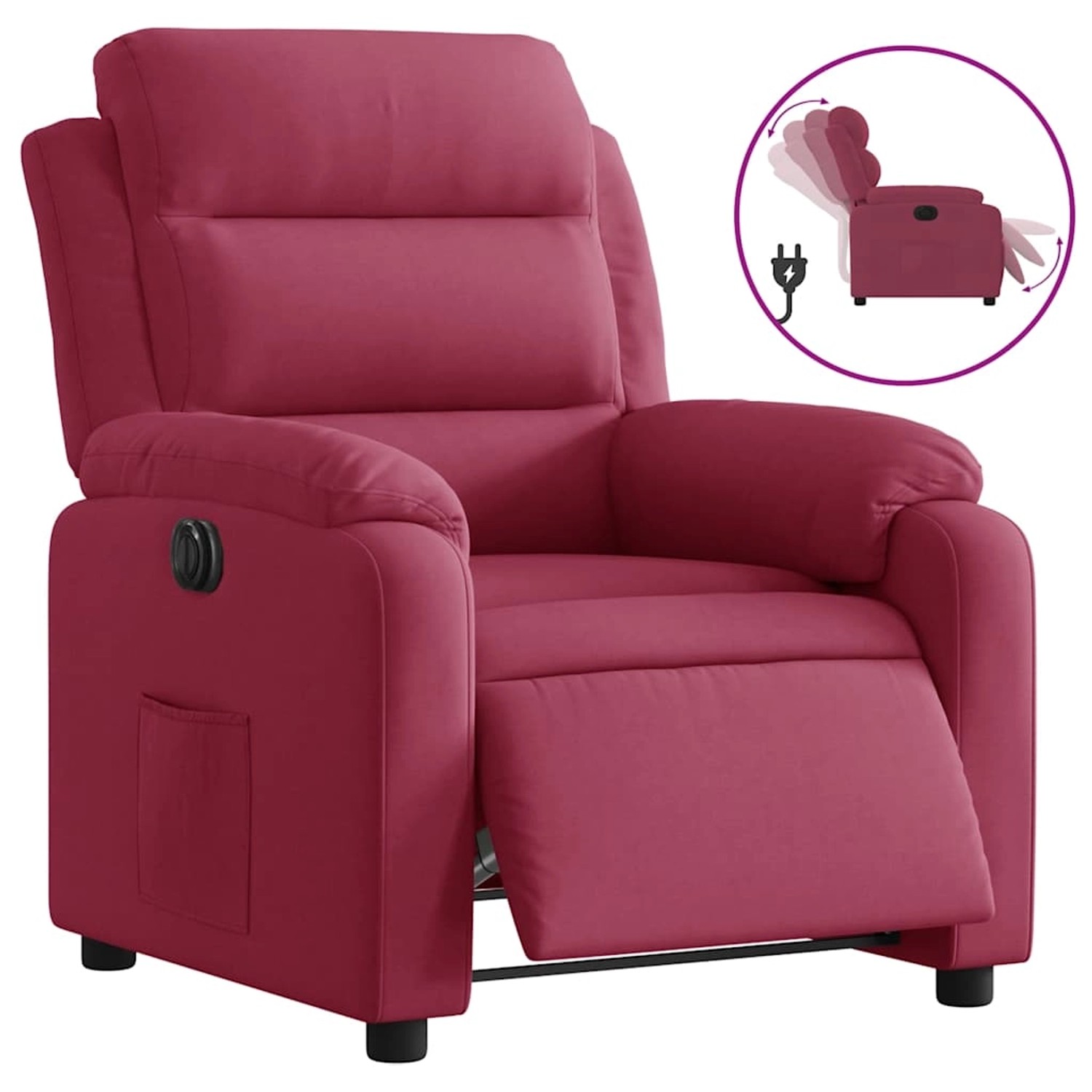 vidaXL Relaxsessel Elektrisch Weinrot Samt 3205075 günstig online kaufen