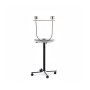 Relaxdays Papageienfreisitz Stahl Holz Kunststoff Schwarz Silber mit Rollen 130 cm x 60 cm x 60 cm 2,8 kg