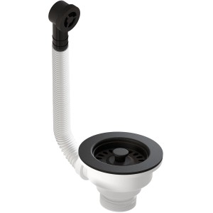 Helika Siebkorbventil, Ø 11,4 cm, Schwarz, für Spüle.