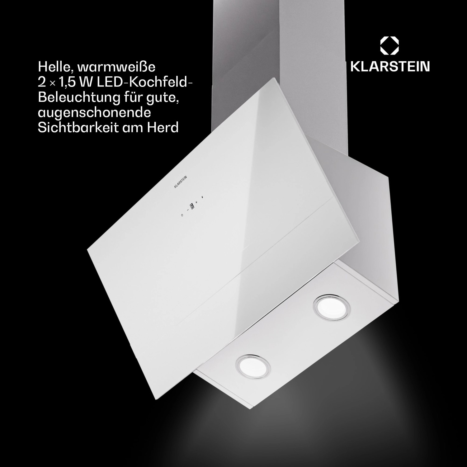 Klarstein Laurel 60 Dunstabzugshaube 60cm Abluft 247 m³/h LED Touch Weiß_4
