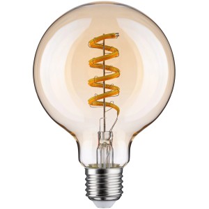 Paulmann E27 LED Leuchtmittel in Globeform mit spiralförmigem Filament.