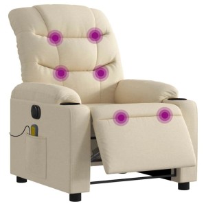 vidaXL Massagesessel Elektrisch Creme Stoff 3206644