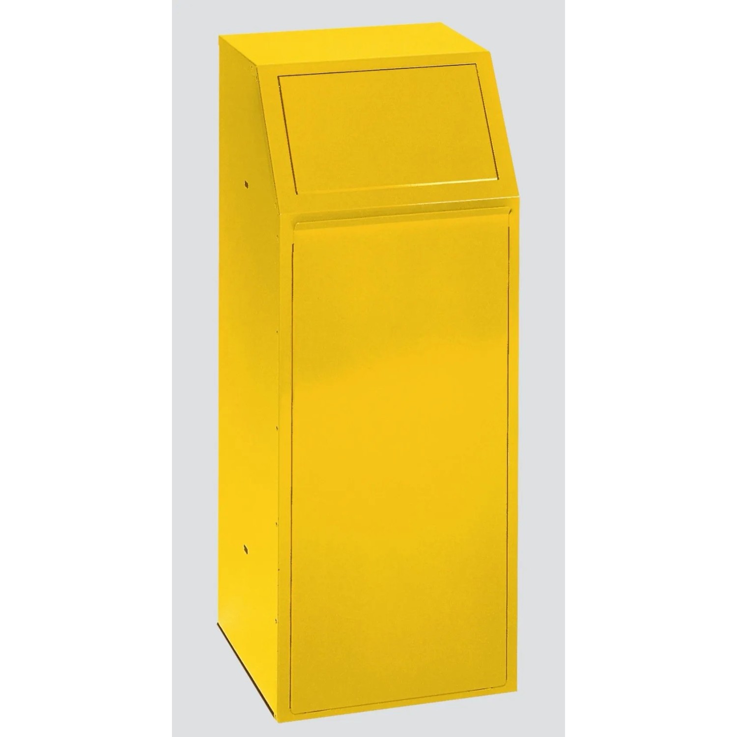 PROREGAL Robuster Wertstoffsammler Mit Einwurfklappe Selbstschließend 68 Liter HxBxT 100 x 40 x 40 cm Verzinkter Stahl Gelb