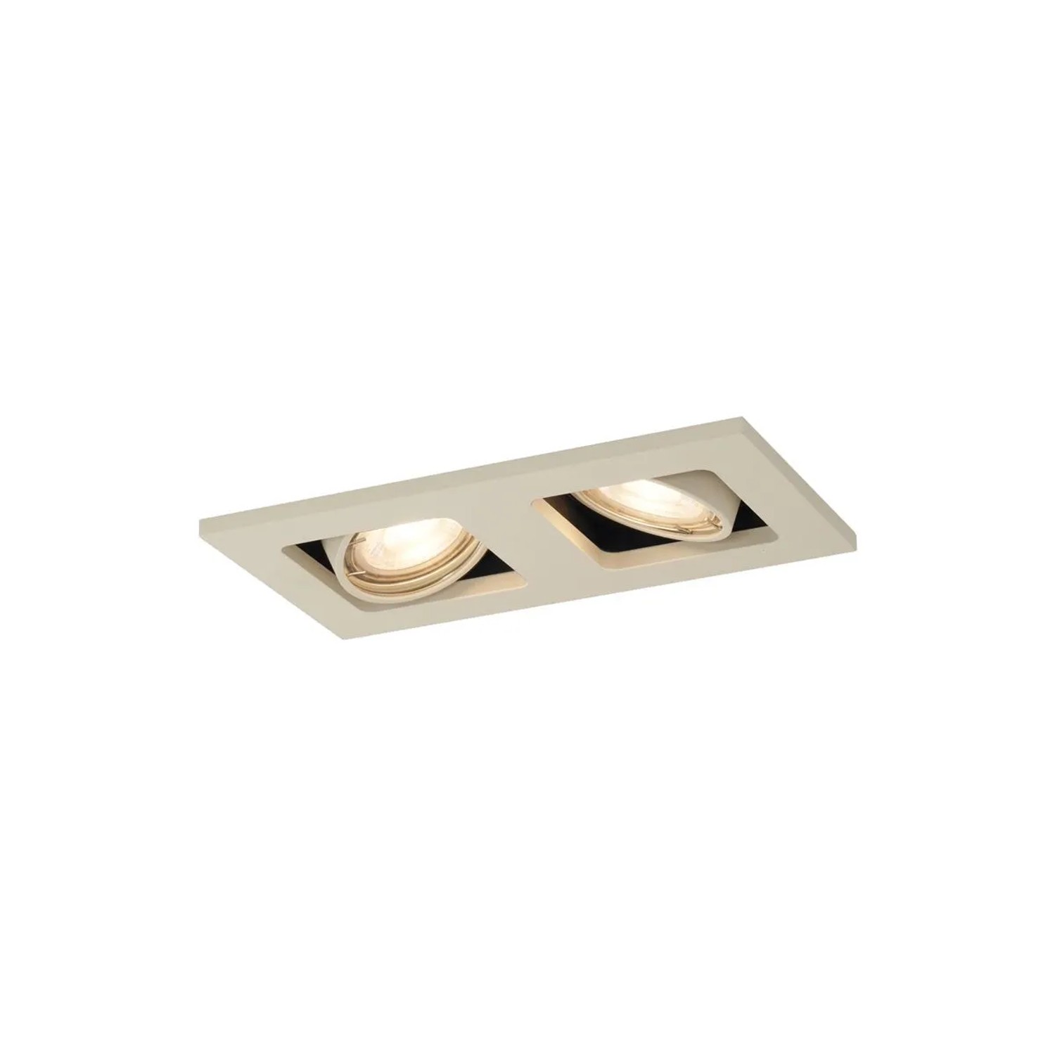 QAZQA Moderner Einbaustrahler Beige GU10 50mm Schwenk  und Drehbar 2 Flammig Qure