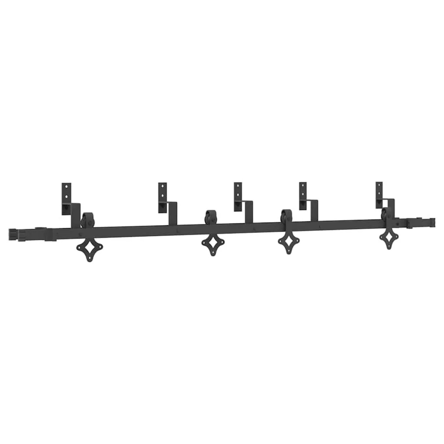 vidaXL Schiebetürbeschlag-Set 213,5 cm Stahl Schwarz 3295736