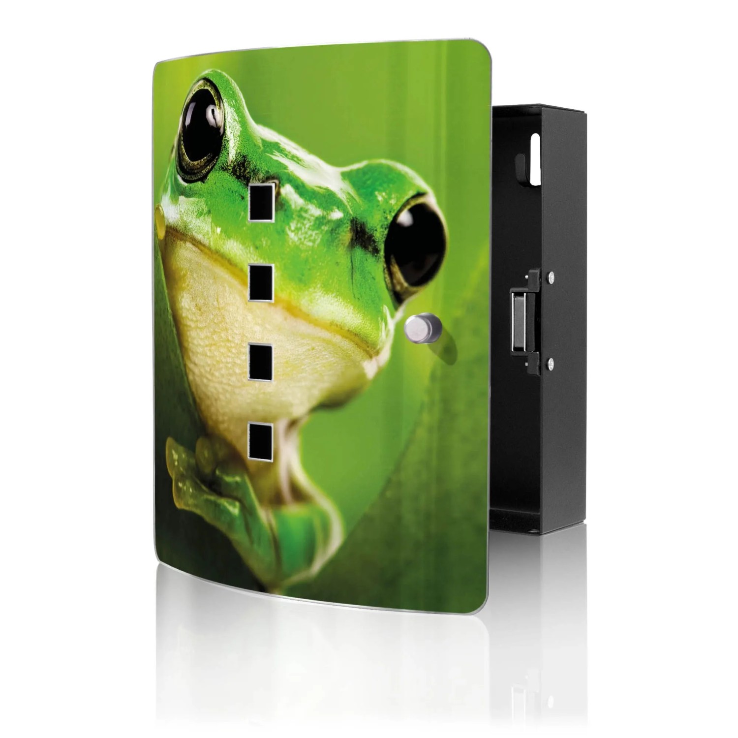 Banjado Design Schlüsselkasten Aus Edelstahl Für 10 Schlüssel 24x21,5x7cm Mit Magnetverschluss Motiv Frosch