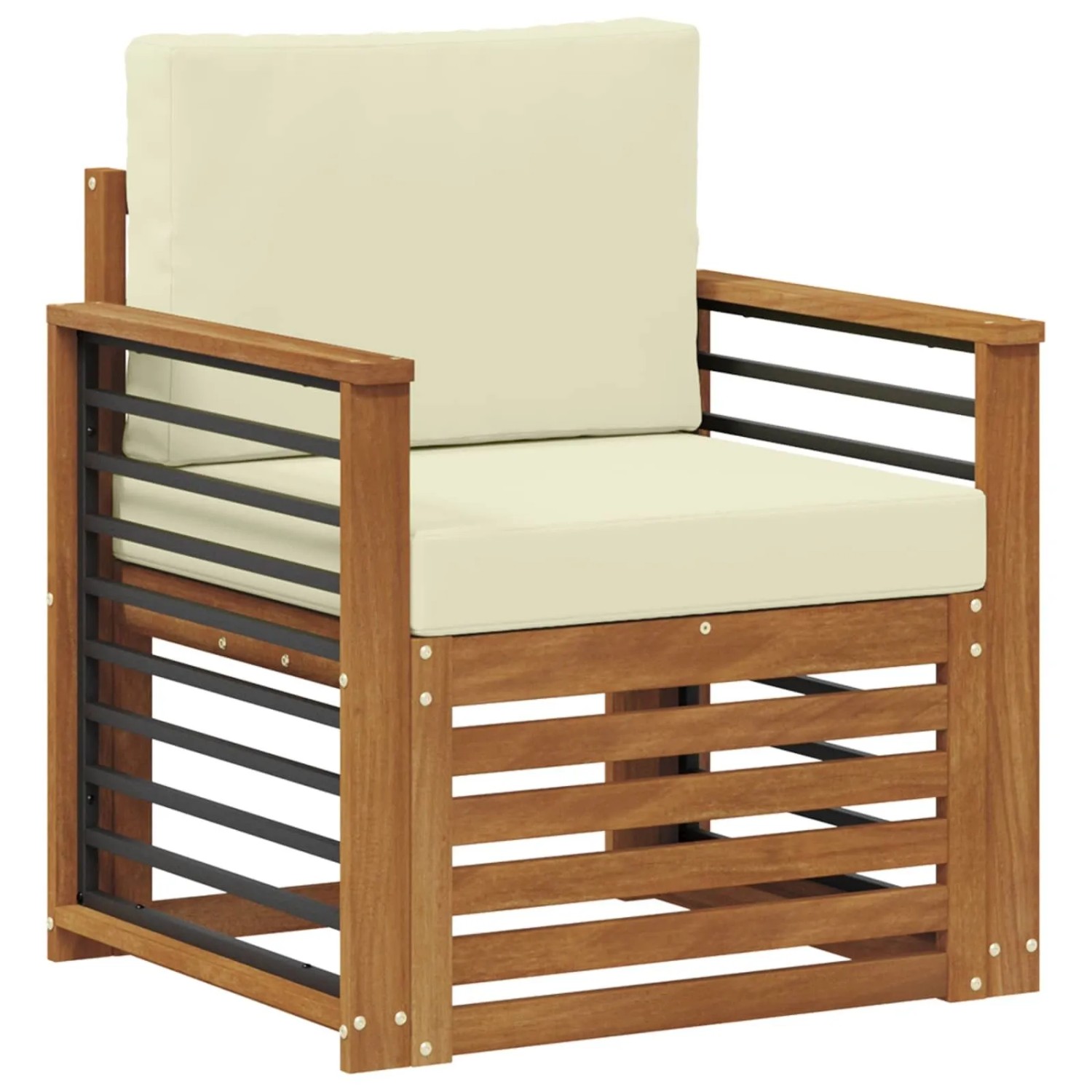 vidaXL Outdoor-Sofagarnitur mit Kissen Natur 71 x 63 x 73 cm 3436365