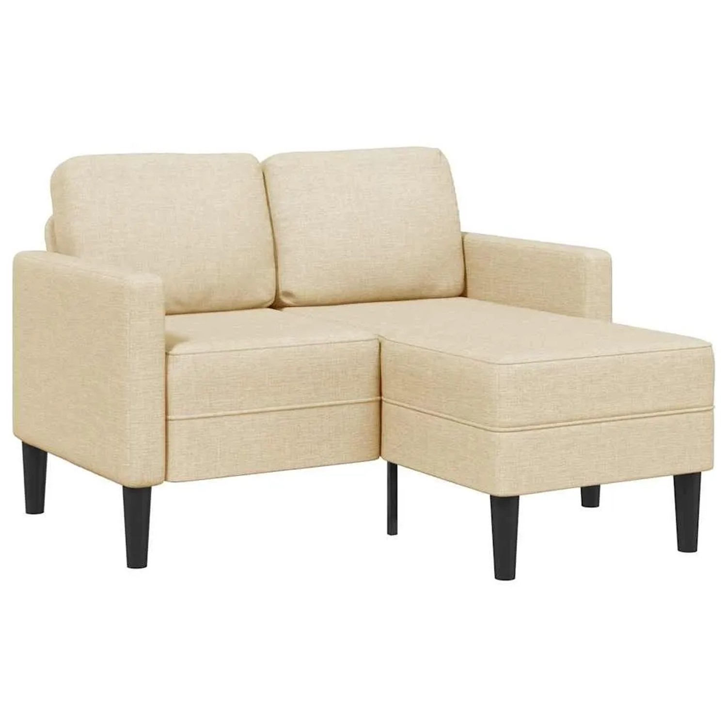 vidaXL 2-Sitzer-Sofa mit Chaiselongue L-Form Creme 125 cm Stoff 4107065 günstig online kaufen