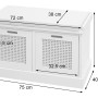 Garderobenbank MCW mit braunem Holzrahmen, schwarzem Polster und zwei Aufbewahrungsboxen.