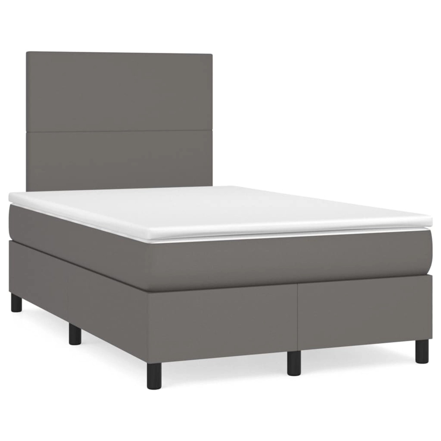 vidaXL Boxspringbett mit Matratze Grau 120x200 cm Kunstleder 3142717 günstig online kaufen