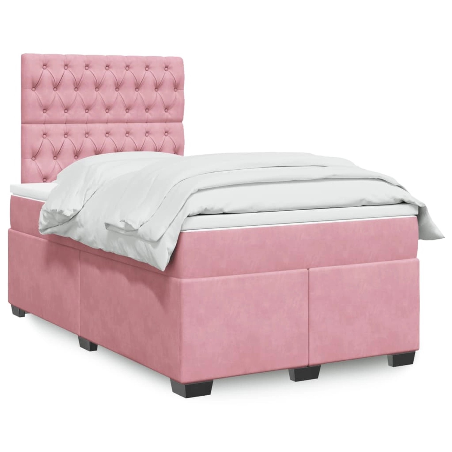 vidaXL Boxspringbett mit Matratze Rosa 120x190 cm Samt 3293169 günstig online kaufen