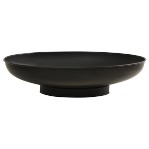 Schwarze vidaXL Feuerschale (80 cm) aus Stahl für Garten & Terrasse.
