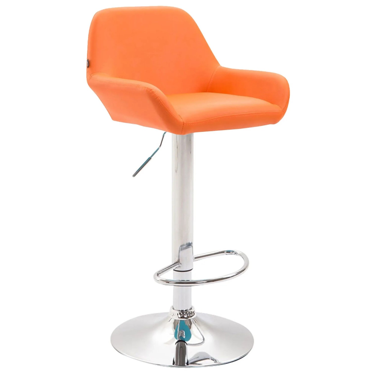 DELUKE Barhocker DUBLIN Orange Kunstleder Chrom Barstuhl Mit Lehne Tresenhocker Tresenstuhl