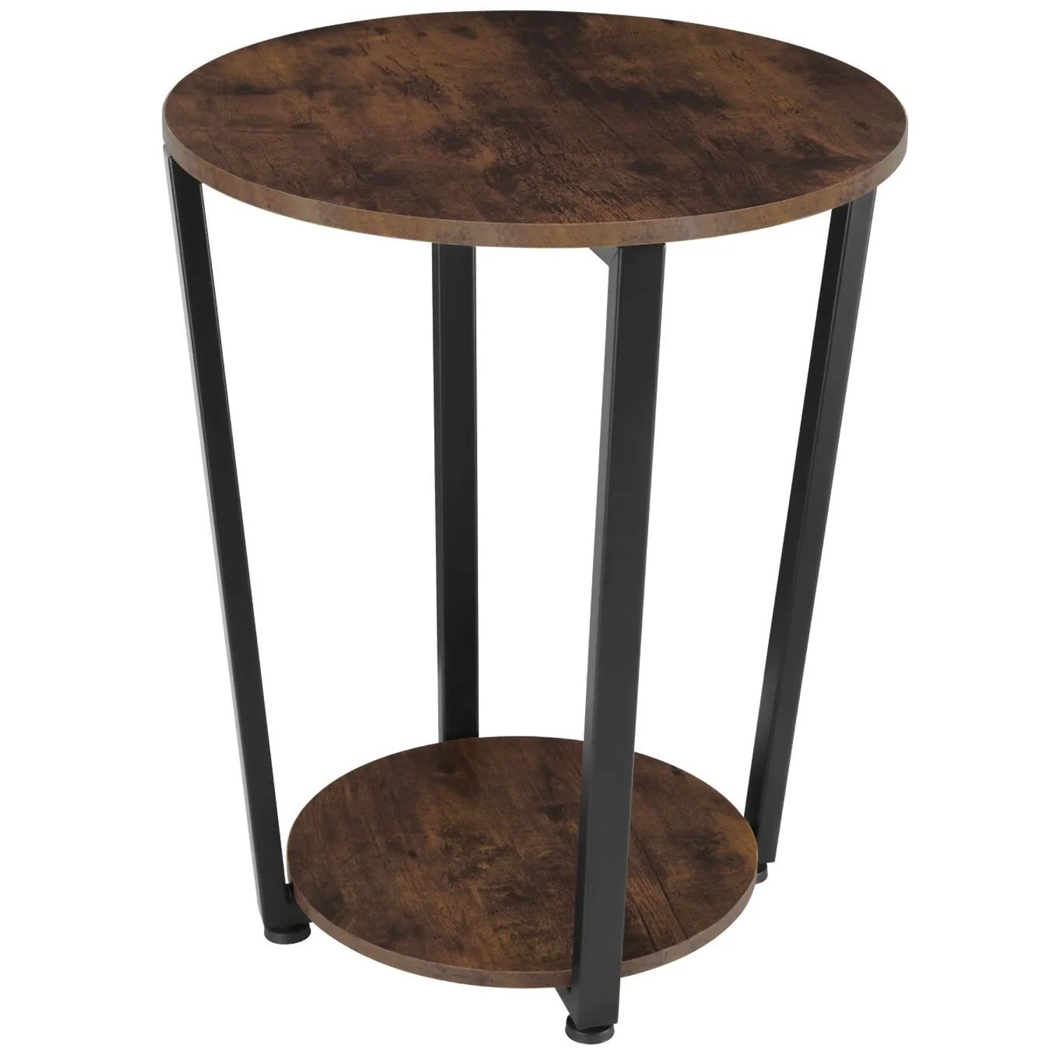 Tectake Beistelltisch Swindon Industrial Style Holz und Stahl  50 x 50 x 62 50 cm Industrial Holz Dunkel  Rustikal
