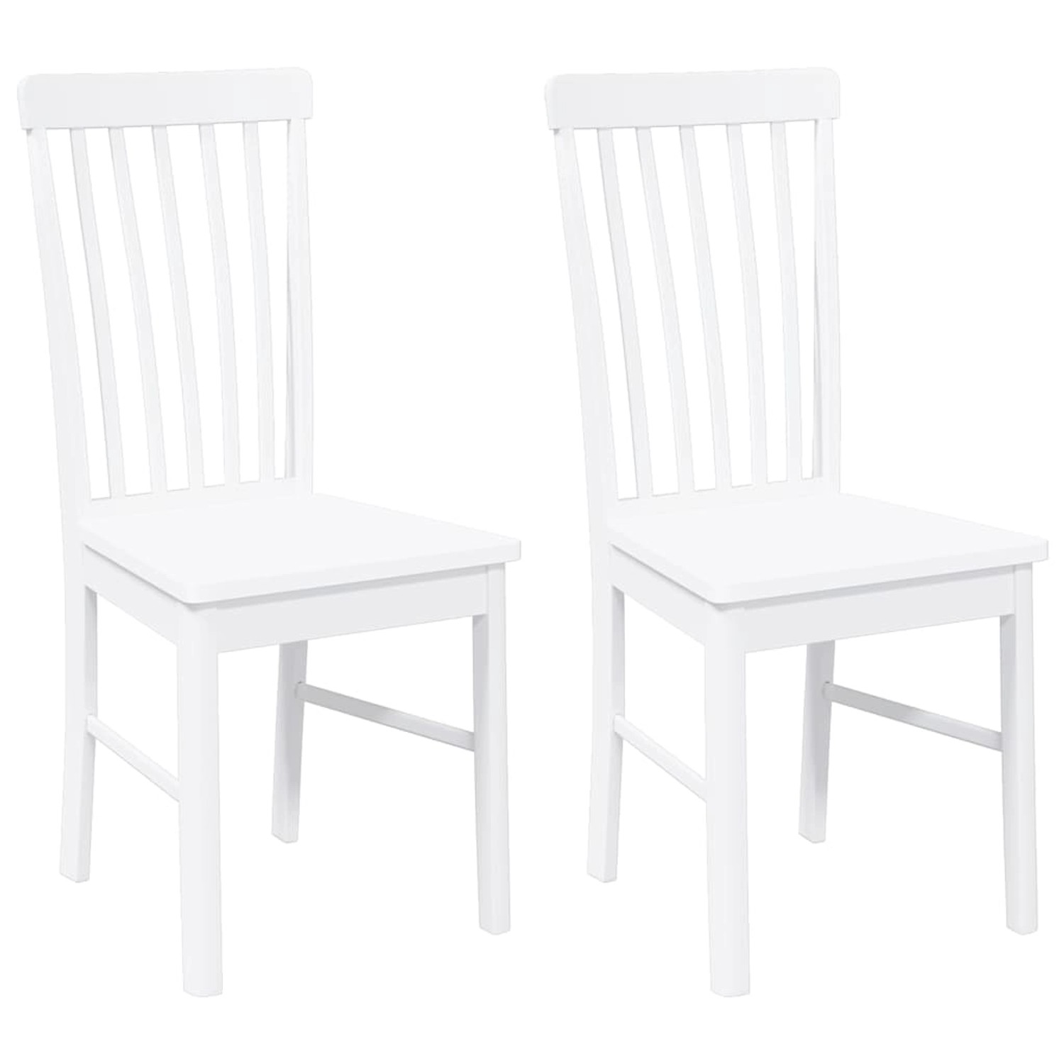 vidaXL Esszimmerstühle 2 Stk Weiß Massivholz Gummibaum 4102505 günstig online kaufen