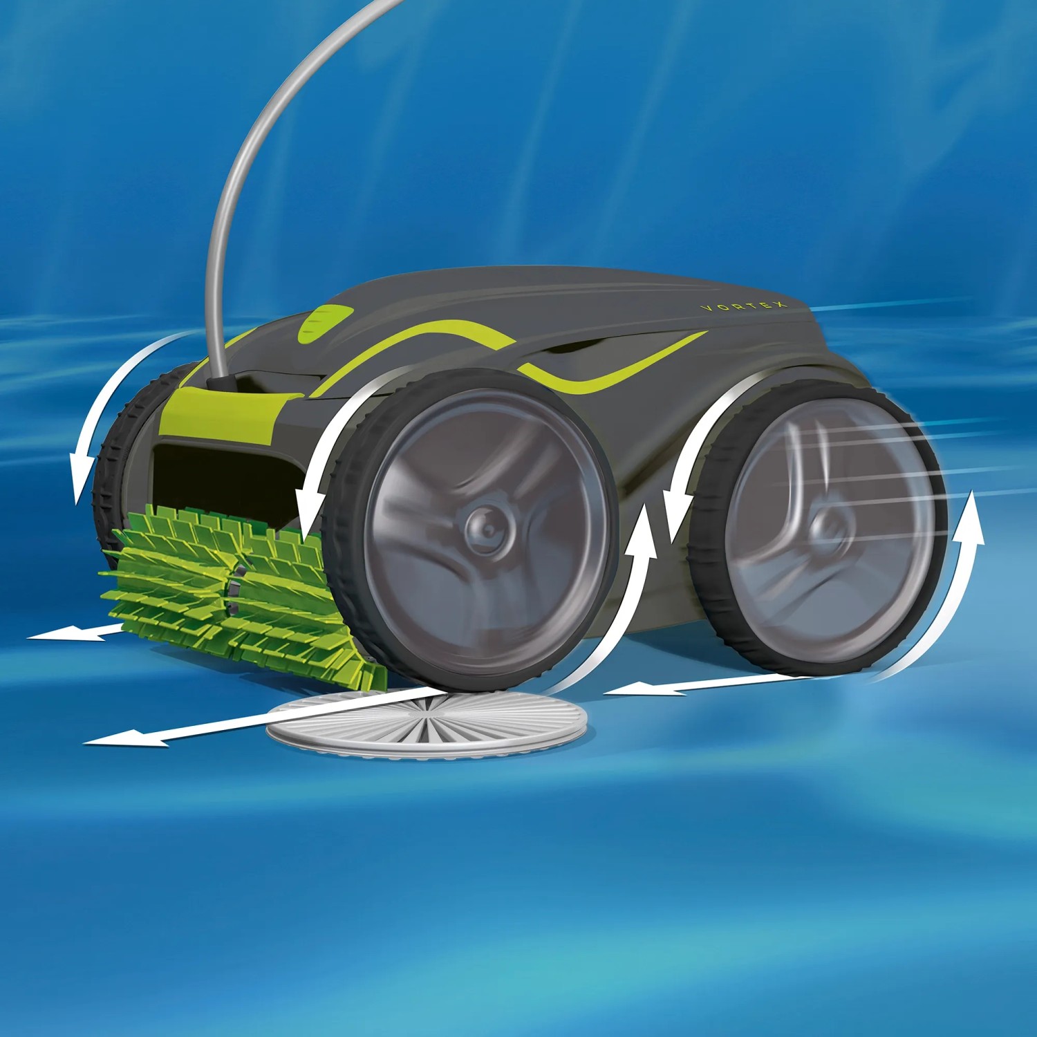 Zodiac GV 5220 Poolroboter, grau, zur Reinigung von Boden, Wänden und Wasserlinie.