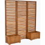 Merxx Sichtschutz mit 2 Blumenkästen aus geöltem Akazienholz, flexibel aufstellbar.
