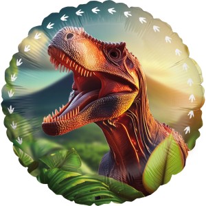 Party Factory Folienballon Dino Realistisch Rund Grün Ø 45 cm