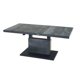 Rechteckiger Siena Garden Gartentisch Talina in Wood Grey mit Keramikplatte und Aluminiumgestell.