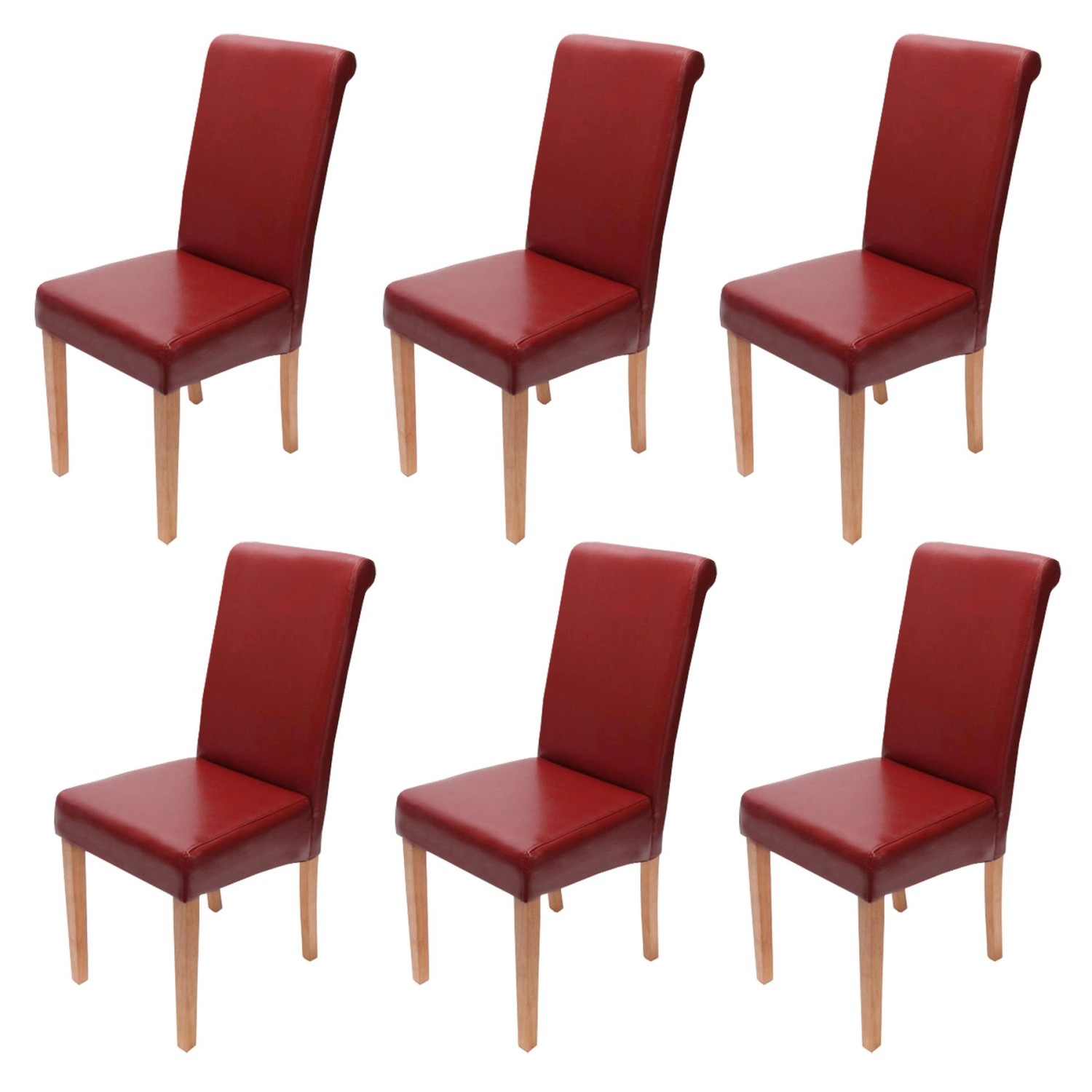 CHEFGASTRO Esszimmerstuhl 6er-Set99x41x60cm Sitzhöhe 47cm Leder Rot Helle B günstig online kaufen