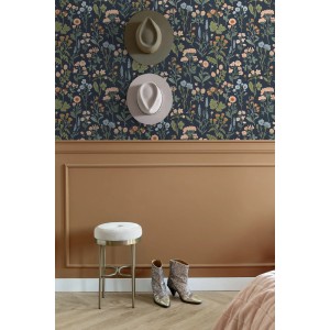 Sanders & Sanders Tapete Feldblumen Dunkelblau 50 x 900 cm