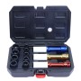 CCLIFE 12-tlg. 1/2 Zoll Radmuttern Nuss Set im Koffer. Farbcodierte, kratzschonende Nüsse für Alufelgen und Reifenwechsel.