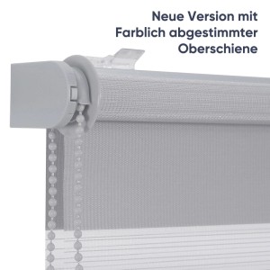 Sekey Doppelrollo Klemmfix Grau, 80x100cm, für Fenster, blickdicht.