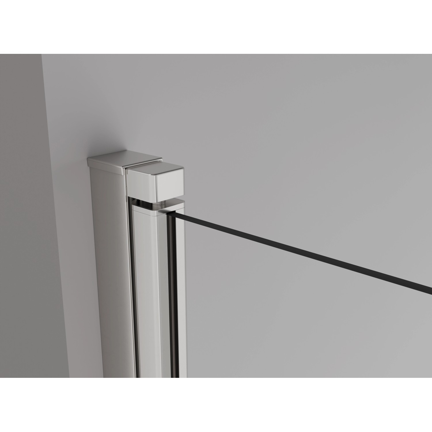 Detailaufnahme: Baliv Doppeltür DUK-100.60 T, Chrom glänzend, Duschwand.