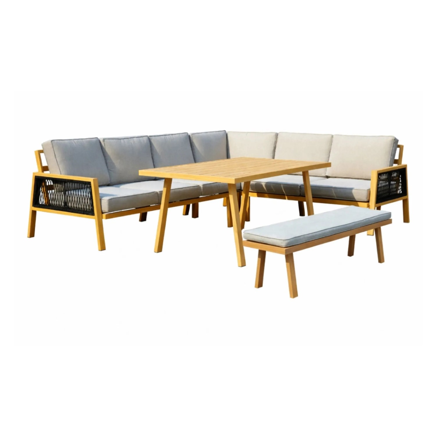 Greemotion Gartenlounge-Set Monaco inkl. Bank Aluminium Beige