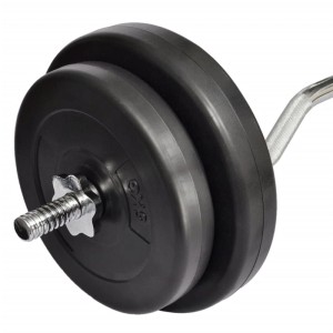 vidaXL Hantelset mit Curlstange und Hantelscheiben 30 kg 90373