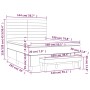 vidaXL Boxspringbett mit Matratze, dunkelgrauer Samt, 140x190 cm, mit Bank und Maßangaben.