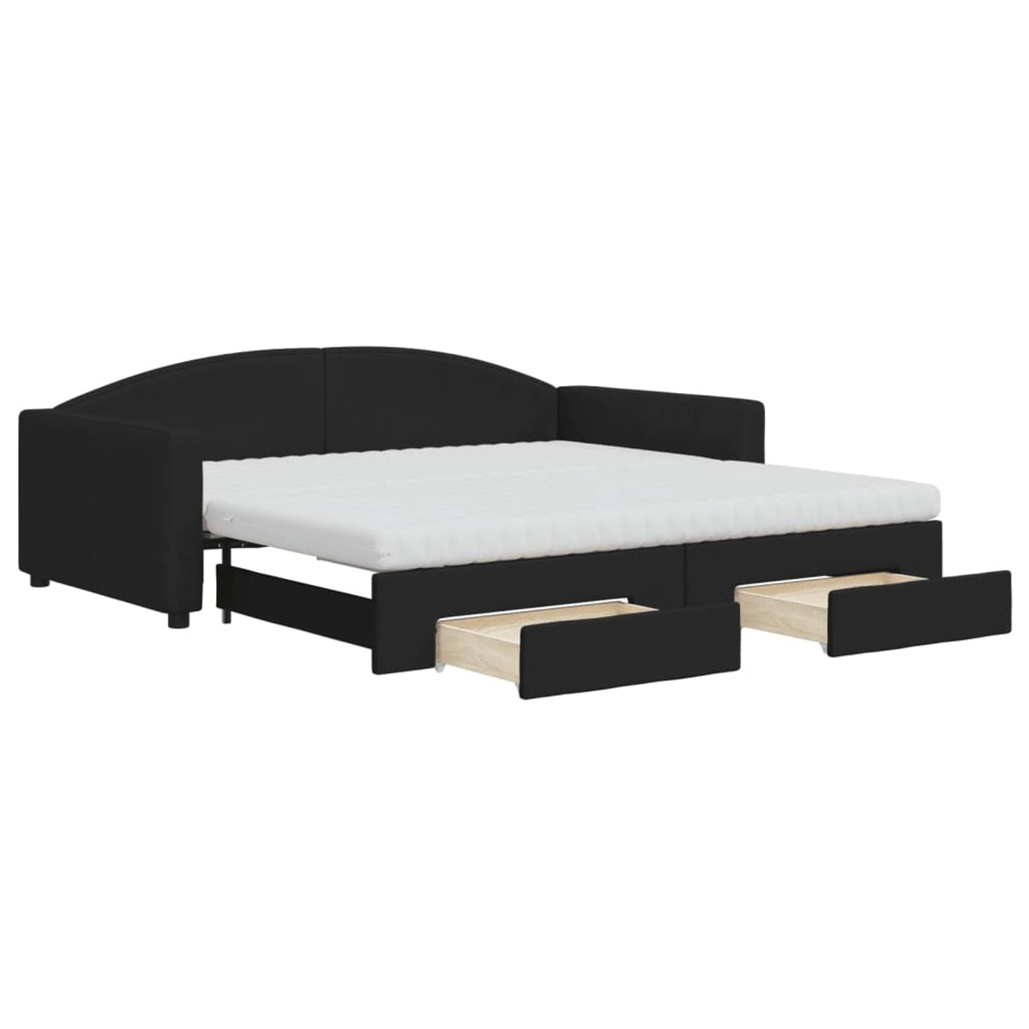 vidaXL Tagesbett Ausziehbar mit Schubladen Schwarz 100x200 cm Stoff1898684 günstig online kaufen