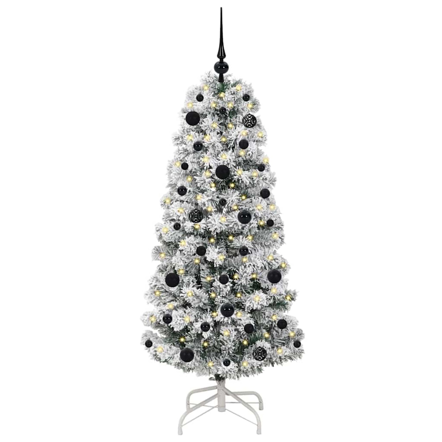 vidaXL Künstlicher Klappbarer Weihnachtsbaum Grün und Weiß 150 cm 3395587
