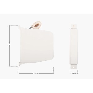 Schellenberg Aufschraubwickler Maxi, schwenkbar, weiß, mit beigem Rollladengurt. Rollladenantrieb.