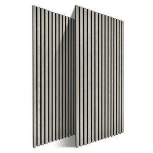 Relaxdays Akustikpaneele 2er Pack MDF Eiche Hellgrau Schallschluckend 120 cm x 60 cm x 2 cm 5,3 kg