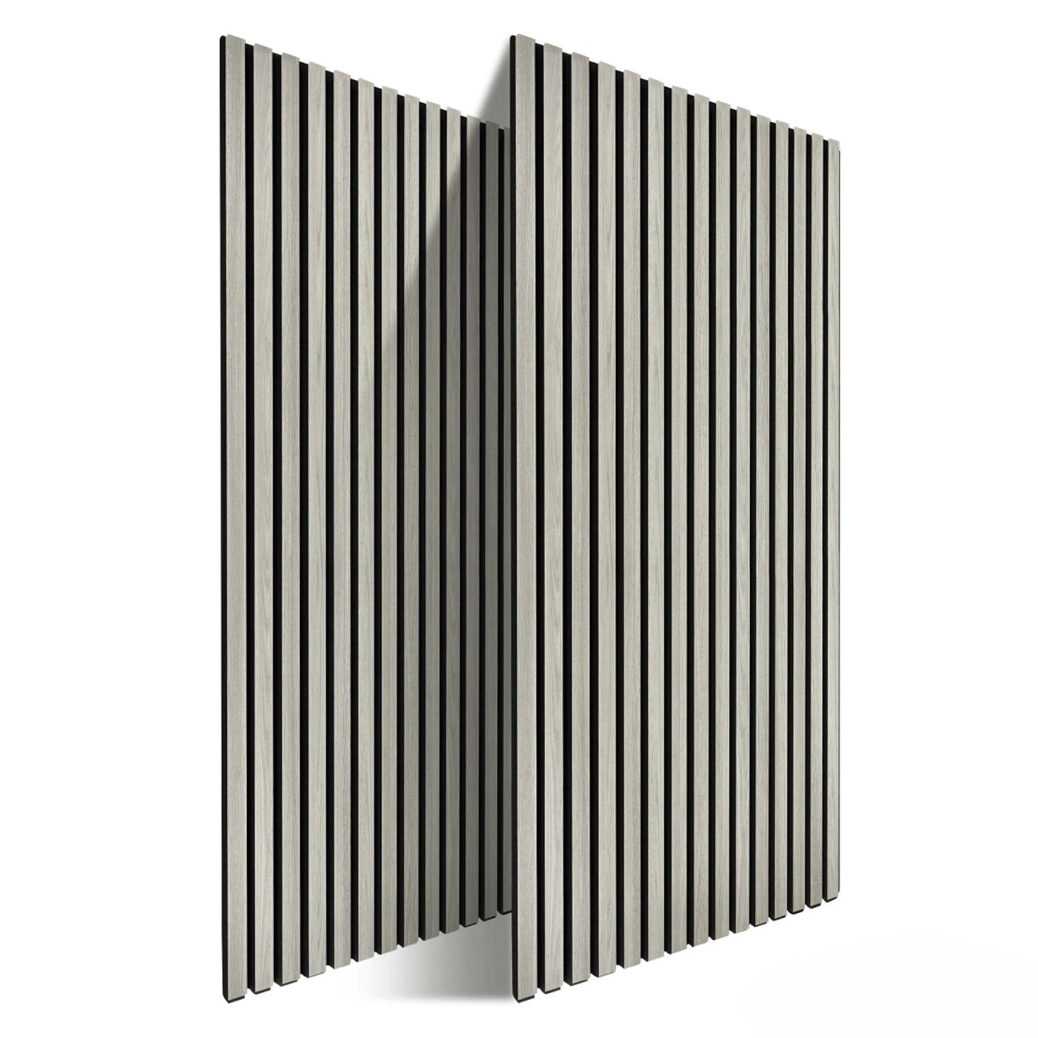 Relaxdays Akustikpaneele 2er Pack MDF Eiche Hellgrau Schallschluckend 120 cm x 60 cm x 2 cm 5,3 kg