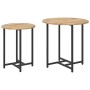 vidaXL Beistelltisch-Set: 2 runde Tische in Artisan Eiche und Schwarz. Moderne Beistelltische aus Holz und Metall.