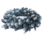 Dichter, runder künstlicher Tannenkranz mit weißen Schneespitzen, 45cm Durchmesser, für Weihnachtsdekoration.