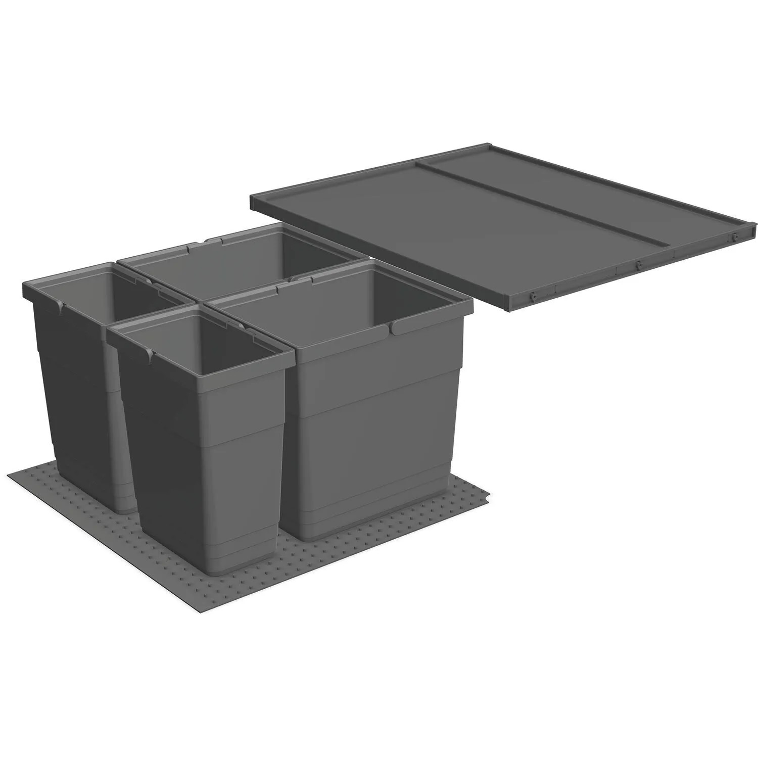 Ninka Abfallsammler Eins2vier für Merivobox Korpusbreite 600mm Seitenwand 16mm 2x6, 2x13,5, Kunststoff Dunkelgrau
